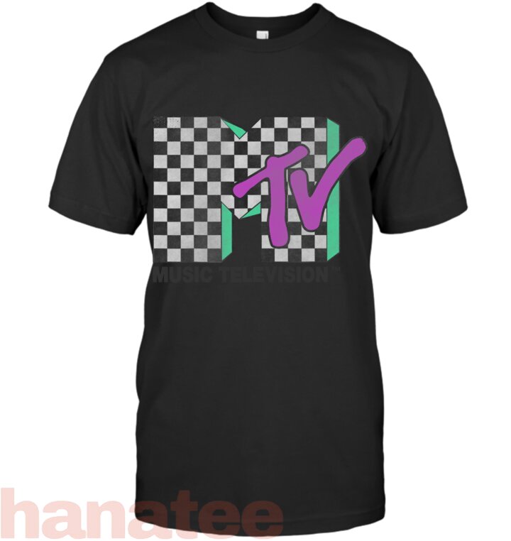 Checkered Distressed Retro Music TV