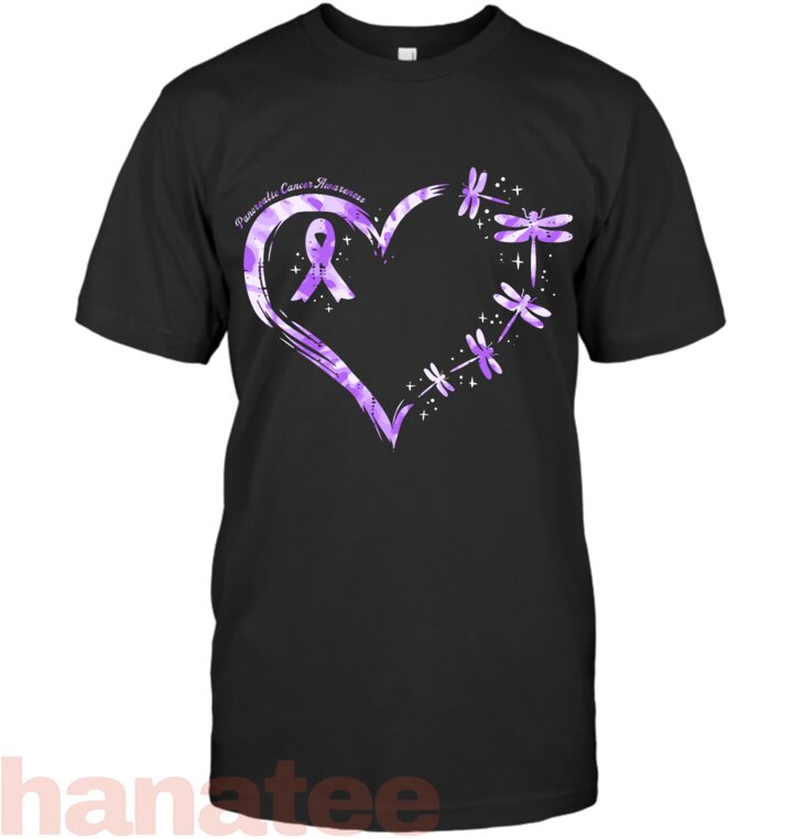 Pancreatic Cancer Heart Dragonflies