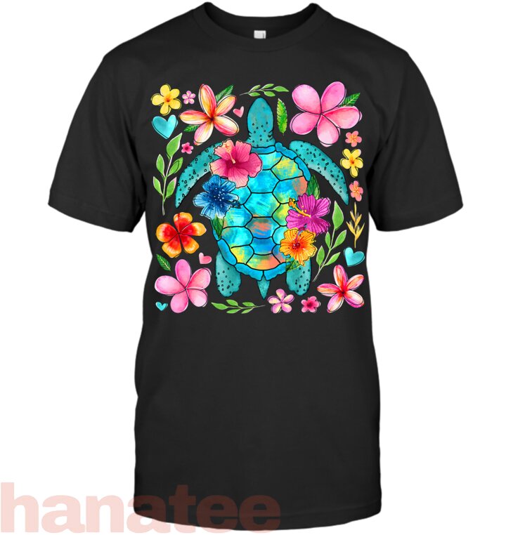 Boho Floral Turtle Save The Sea