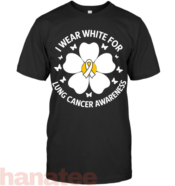 I Wear White For Lung Cancer Flower