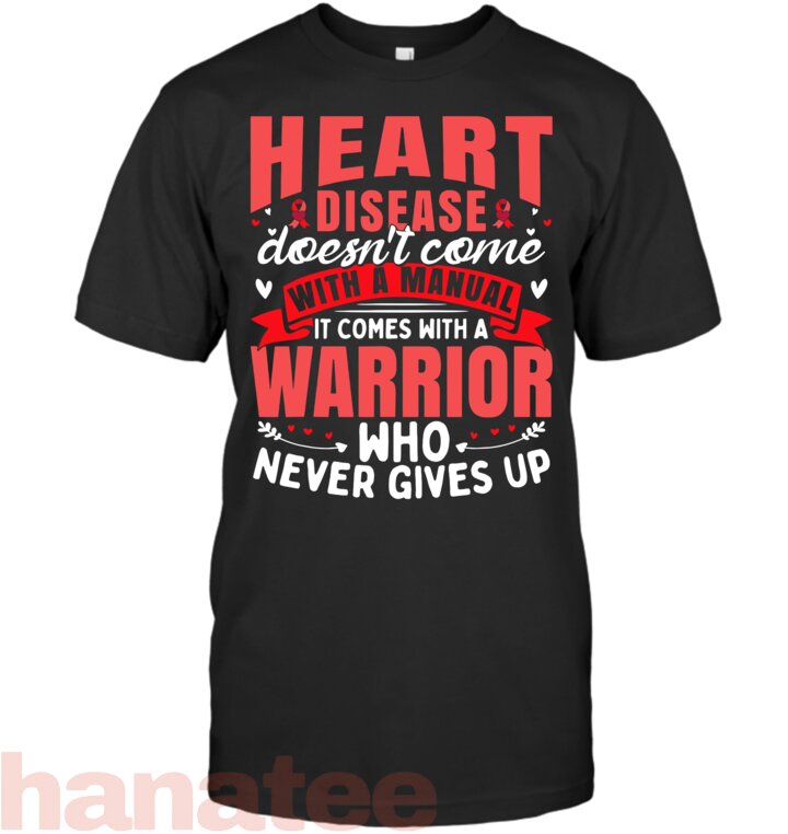 Red Ribbon  Warrior  Heart Disease T-Shirt