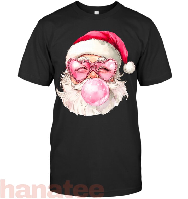 Santa Christmas Bubble Gum Pink Sunglasses