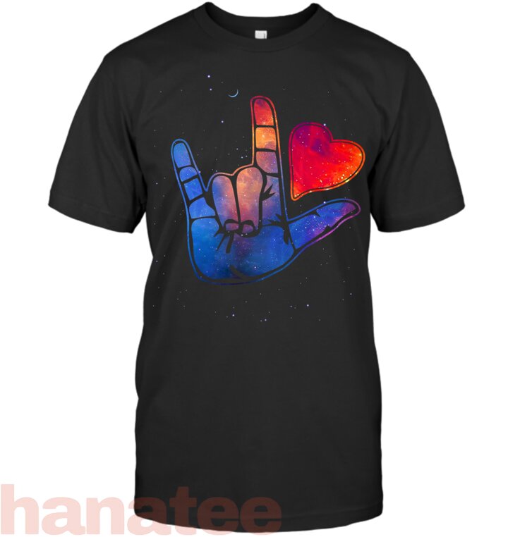 Sign Language I Love You Space Stars Heart