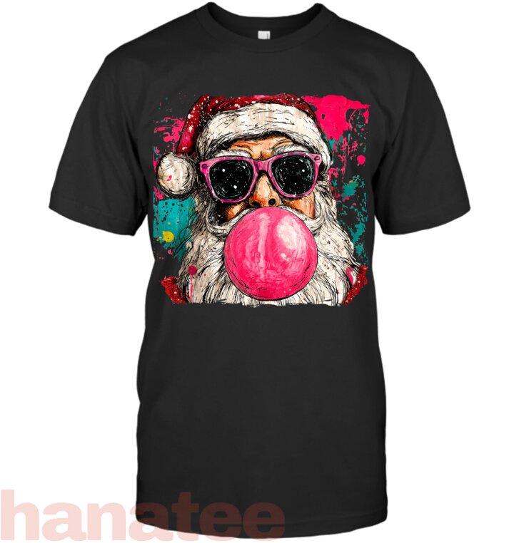 Preppy Watercolor Santa Bubble Gum Pink