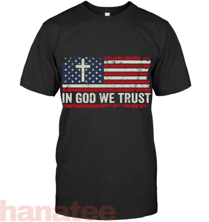 In God We Trust Vintage USA Flag