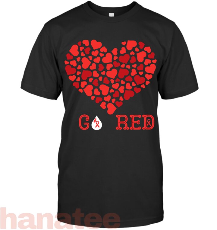 Womens Go Red Heart Disease Awareness Hearth Red in February 2026 V-Neck T-Shirt