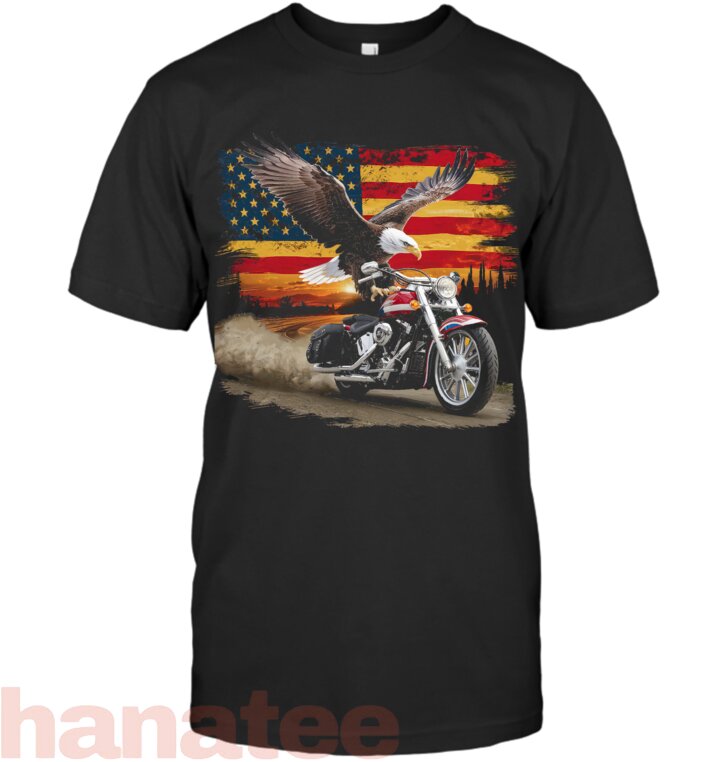 American Flag Motorcycle Retro