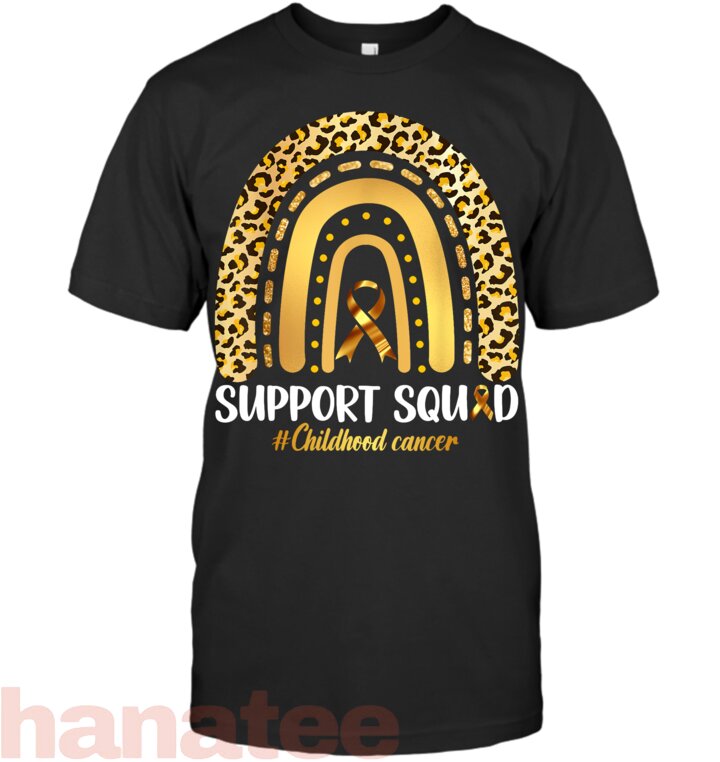Support Squad Gold Ribbon Childhood Cancer Awareness Rainbow