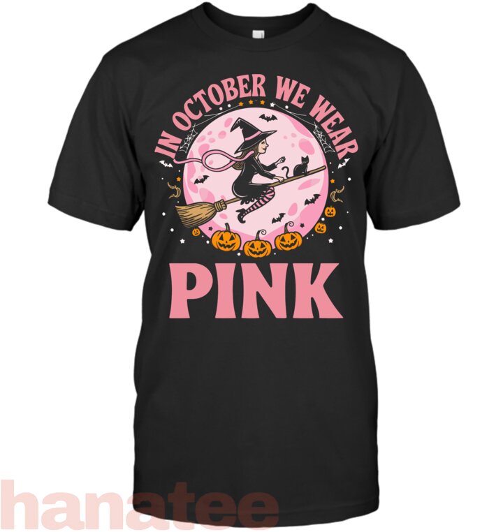 Pink October Breast Cancer Awareness Witch Broom Halloween