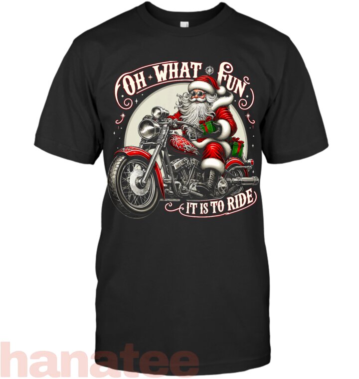 Oh What Fun It is To Ride Santa Xmas Biker