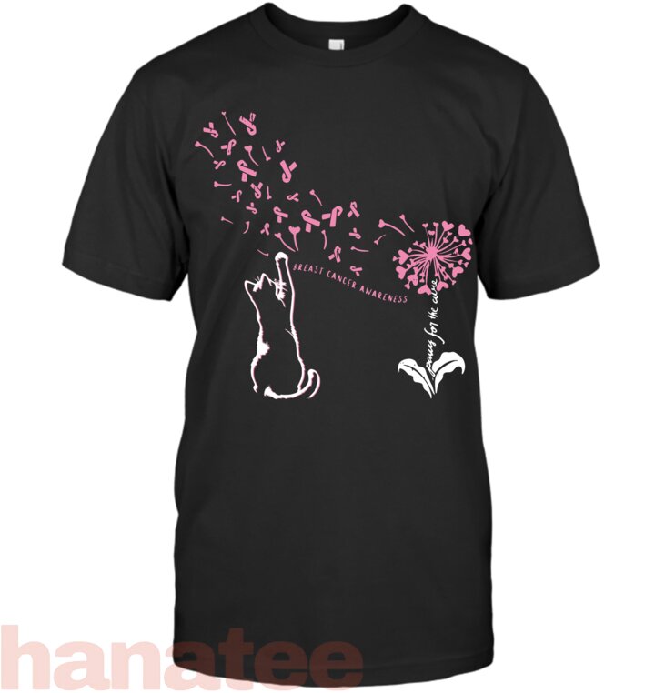 Cat Paw For Cure Support Breast Cancer Awareness Dandelion
