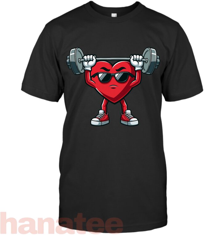 Healthy Heart Heart Disease Awareness Weightlifting Funny T-Shirt