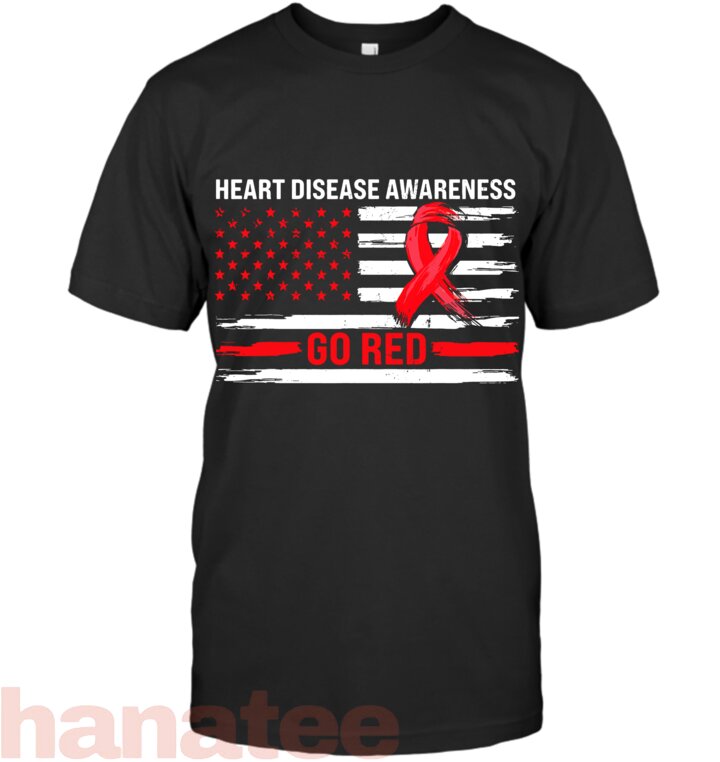 Go Red Heart Disease Support Flag - Heart Disease Awareness T-Shirt