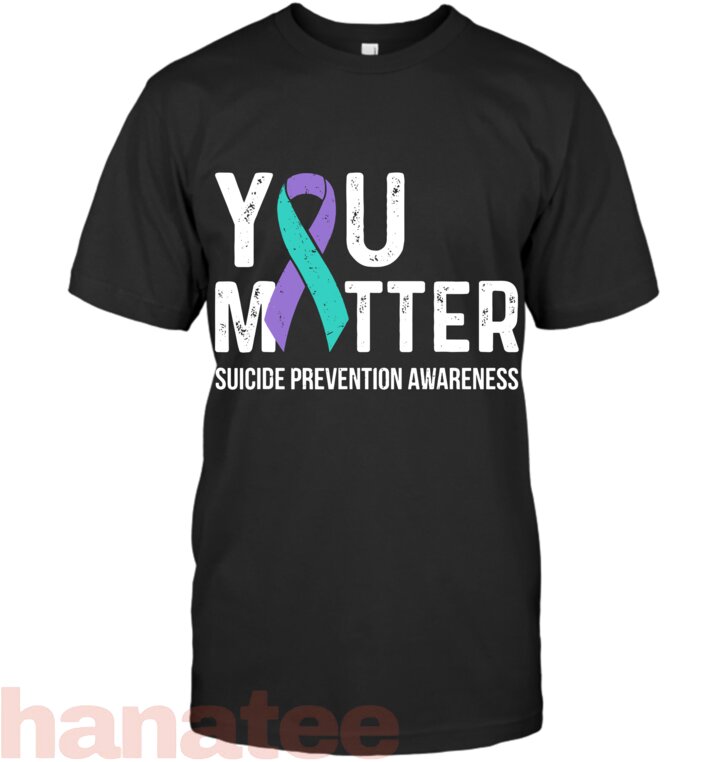 Teal  Purple Ribbon You Matter Suicide Prevention Awareness