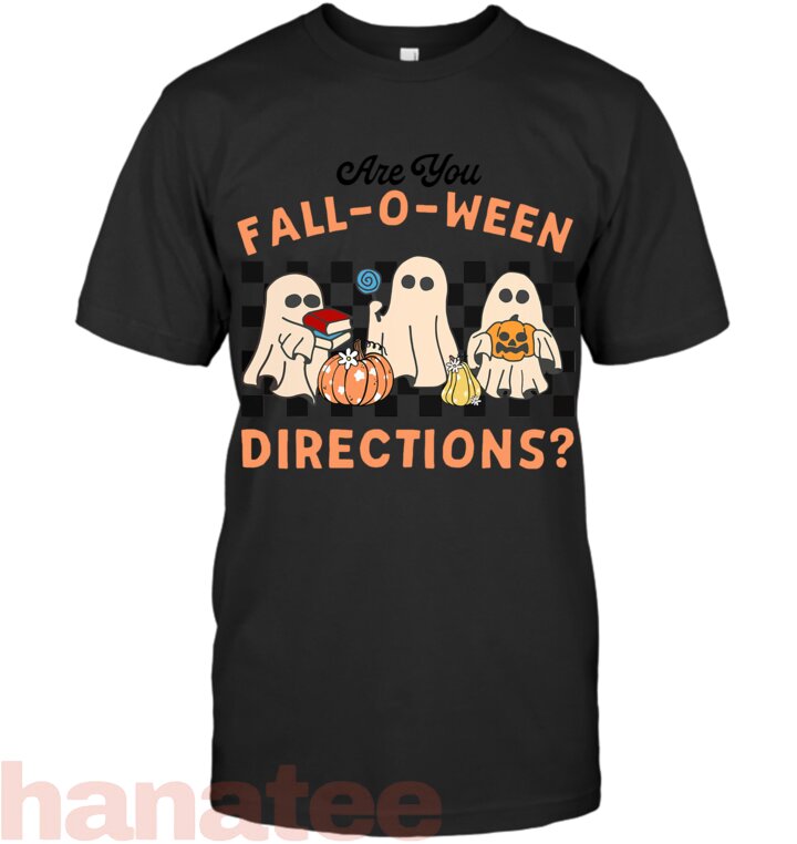 Retro are You Fall O Ween Directions Teacher Halloween Ghost T-Shirt (1)