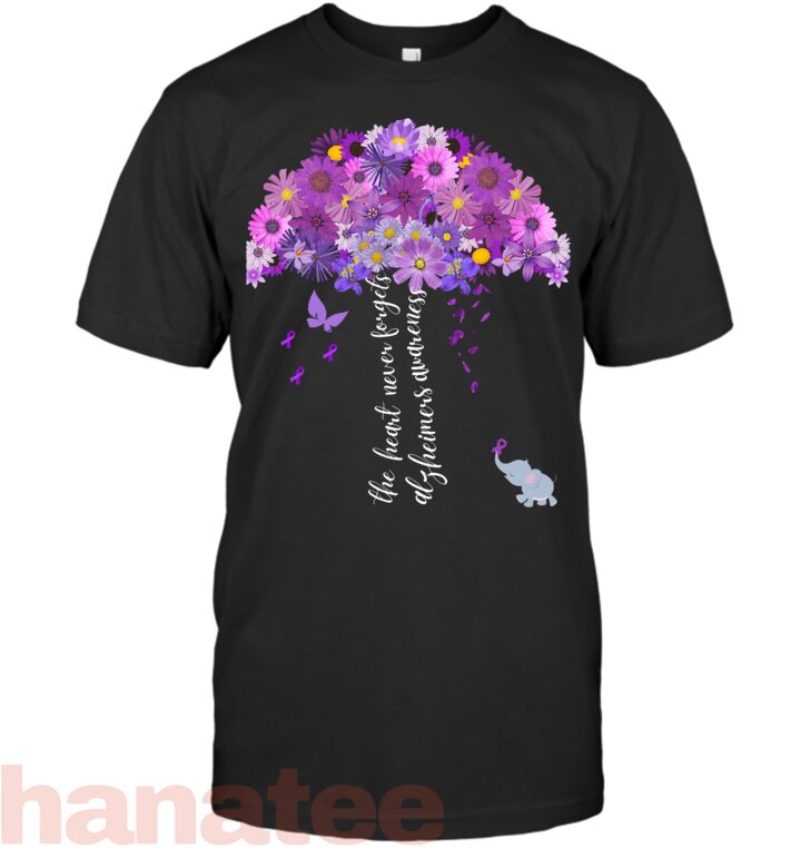 The Heart Never Forgets Dementia Alzheimer_s Awareness T-Shirt