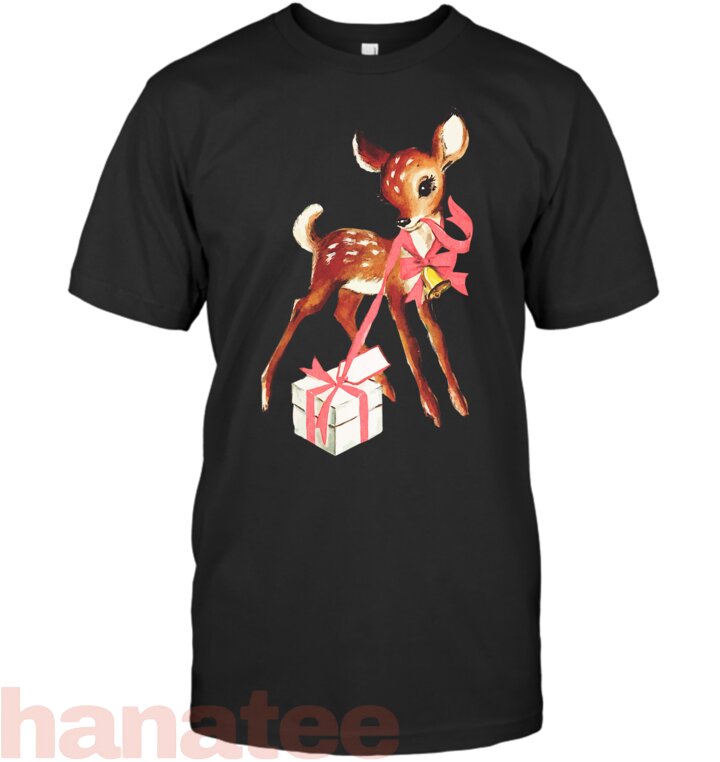 Vintage Reindeer Pink Christmas