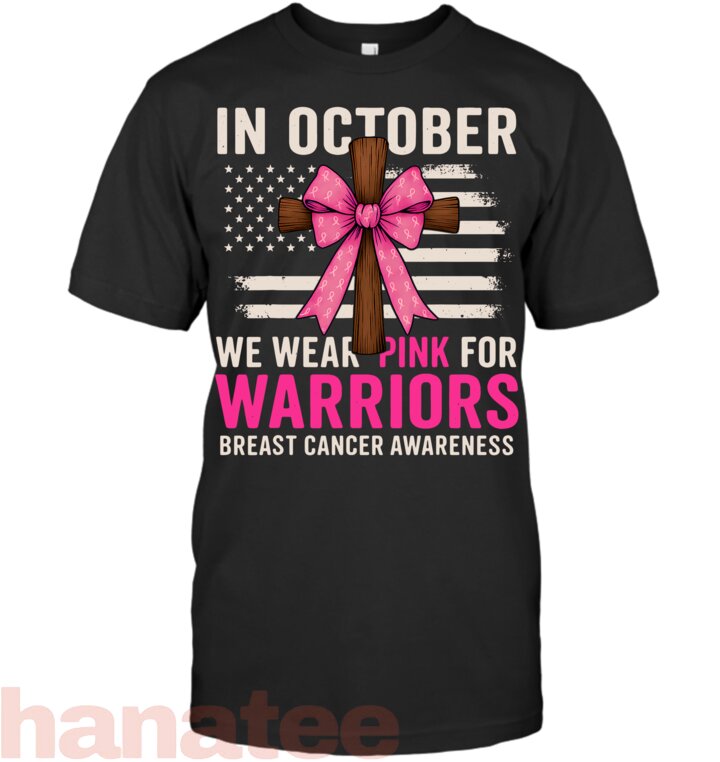 Breast Cancer Warriors American Flag Faith Pink Bow