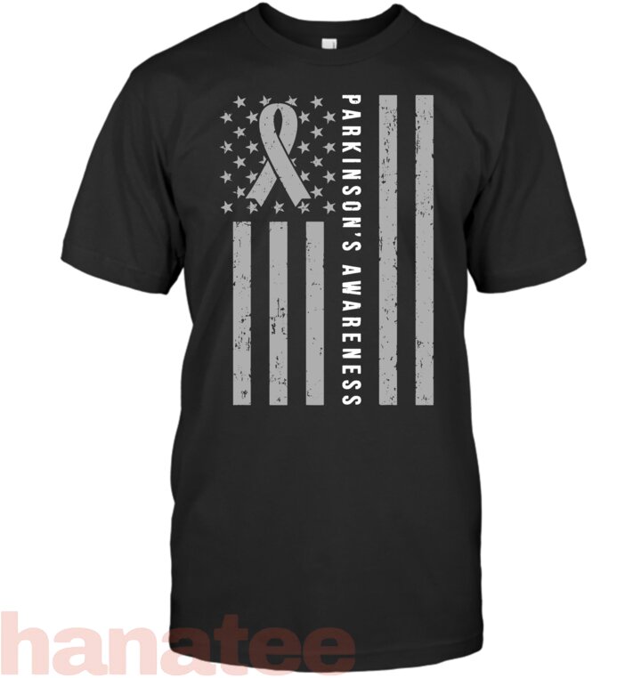 Parkinsons Awareness Ribbon Gray Flag