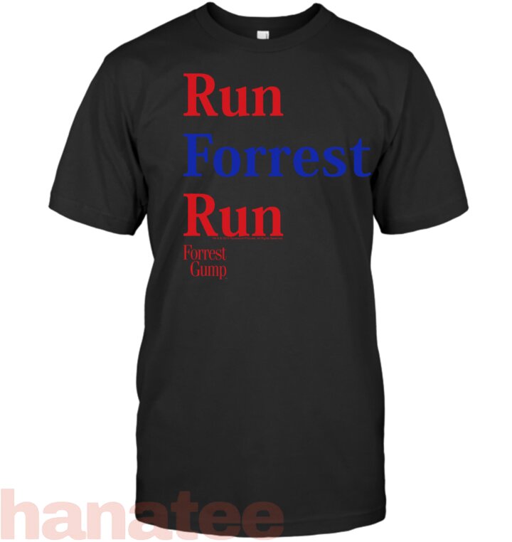 Forrest Gump Run Forrest Run Red And Blue Title Logo T-Shirt