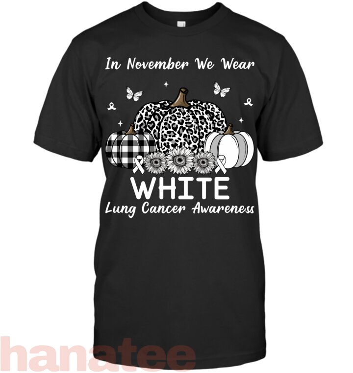 Buffalo Plaid Pumpkin In November We Wear White Lung Cancer