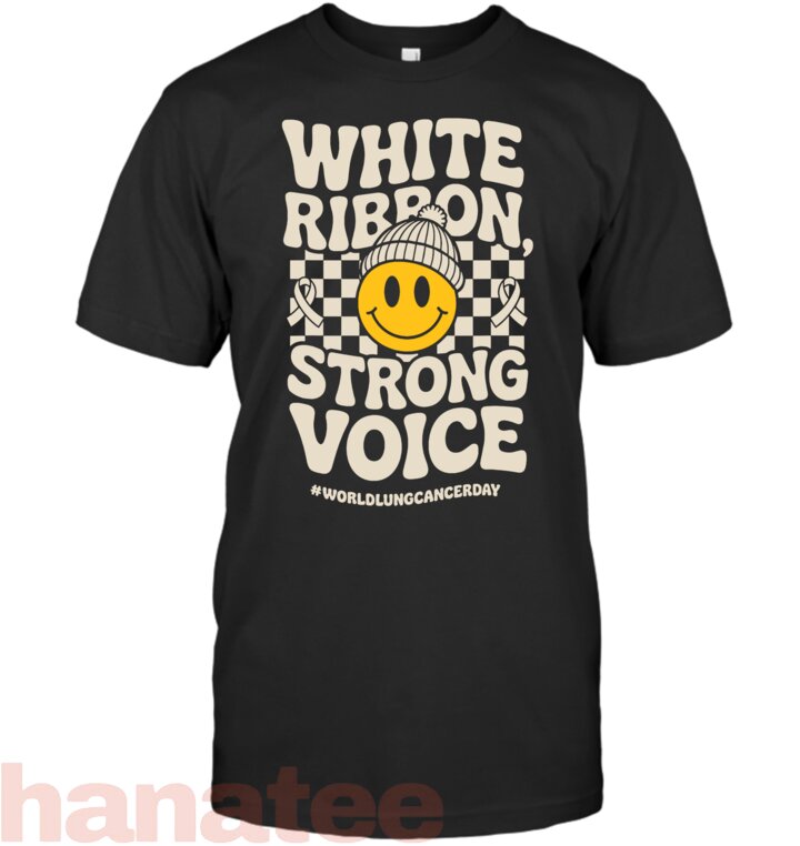 White Ribbon Strong Voice Groovy Lung Cancer