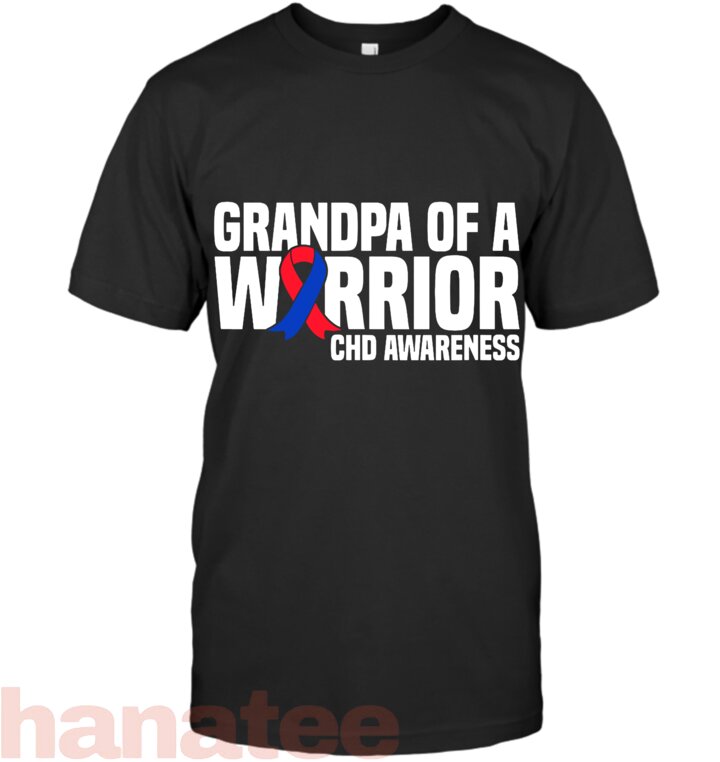 Grandpa of a Warrior CHD Congenital Heart Disease Awareness T-Shirt