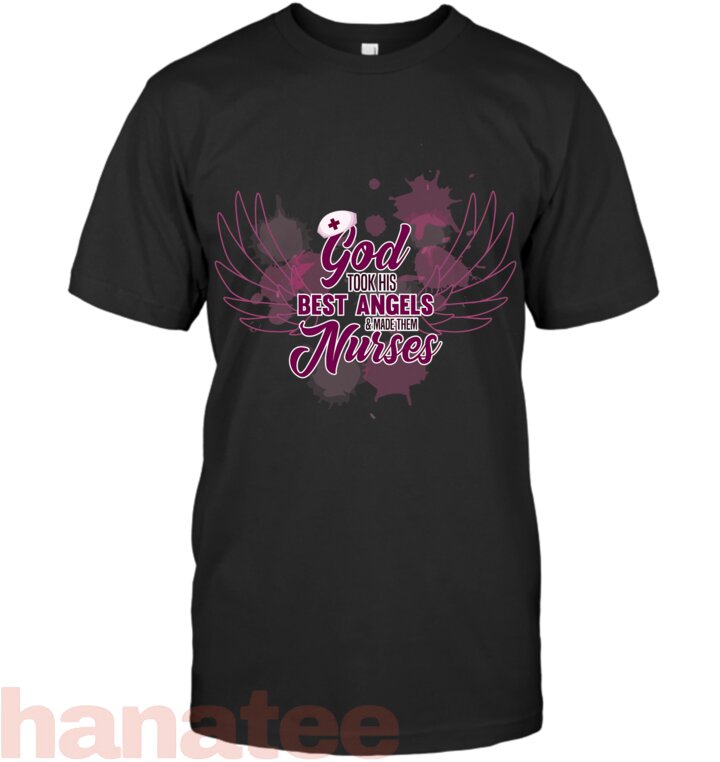 Pink Angel Wings God Took His Best Angels & Made Them Nurses
