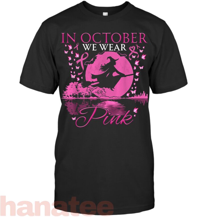Pink Halloween Witch Breast Cancer