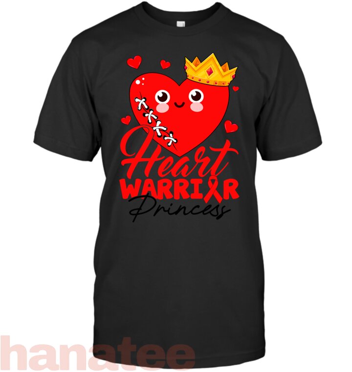 Heart Warrior Princess Heart Disease Stitched Heart Girl Kid T-Shirt