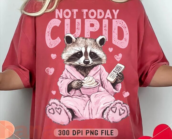 Not Today Cupid, Snarky Raccoon Valentine's Day