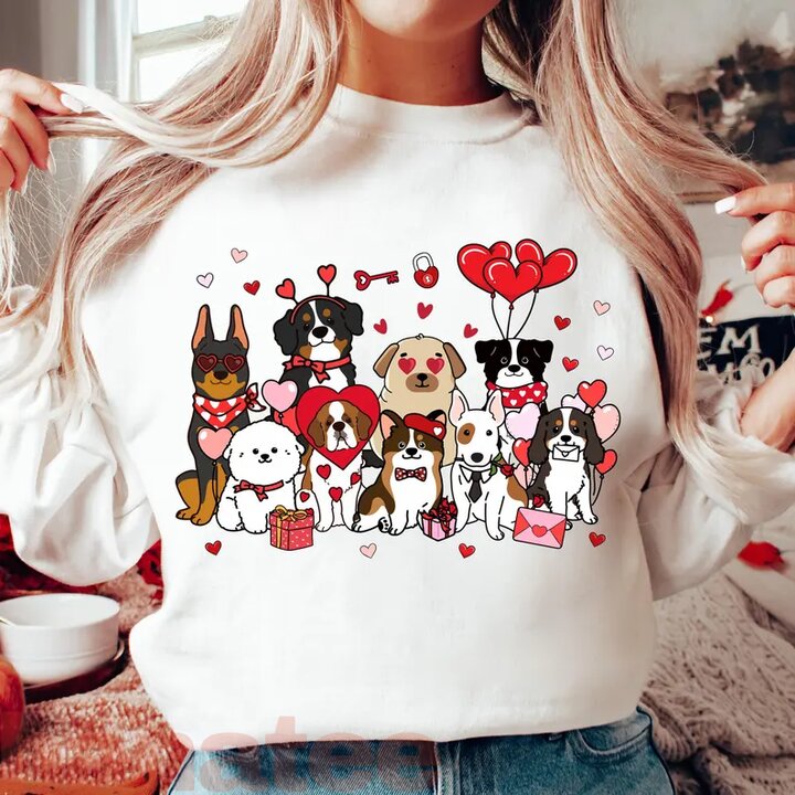 Dog Lovers Dog Paw Heart Valentine's Day